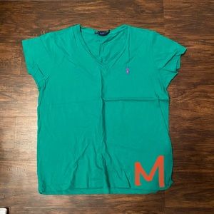 Kelly green Polo V neck T